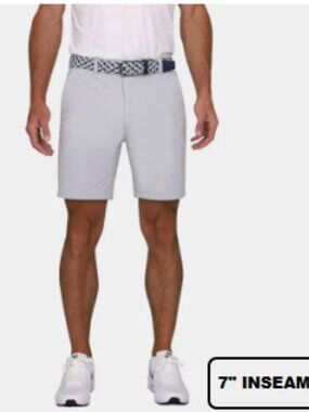 Avalon 7" Performance Golf Shorts Light Gray Size 32